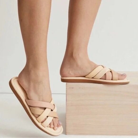 MADEWELL Women's Francine Puffy Woven Slides - Picture 1 of 6